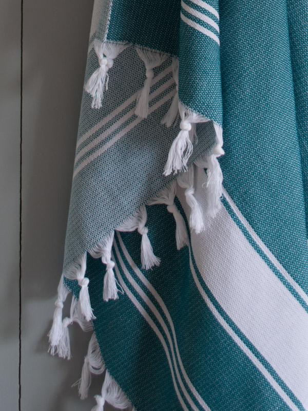 Honeycomb Towel Petrol/white