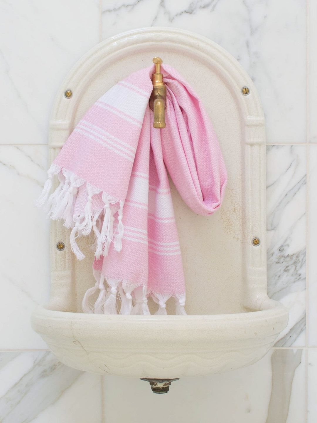 Small Honeycomb Towel Pink/white