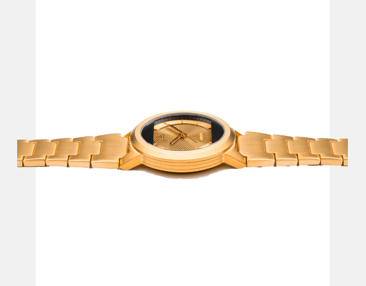 Red Solar Gold Wrist Watch With Gold Chain Strap