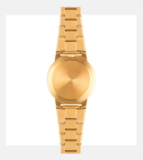 Red Solar Gold Wrist Watch With Gold Chain Strap