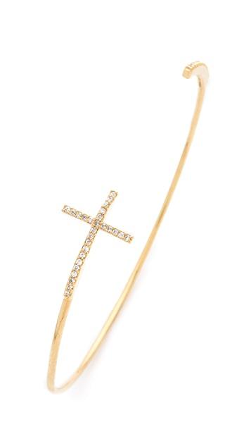 Pave Cross Open Cuff Bracelet