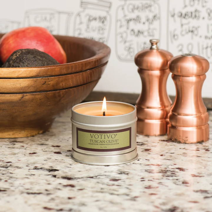 Tuscan Olive Travel Tin Candle