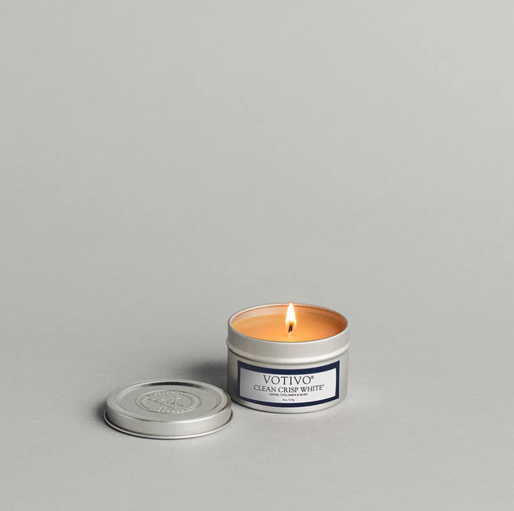 Clean Crisp White Travel Tin Candle